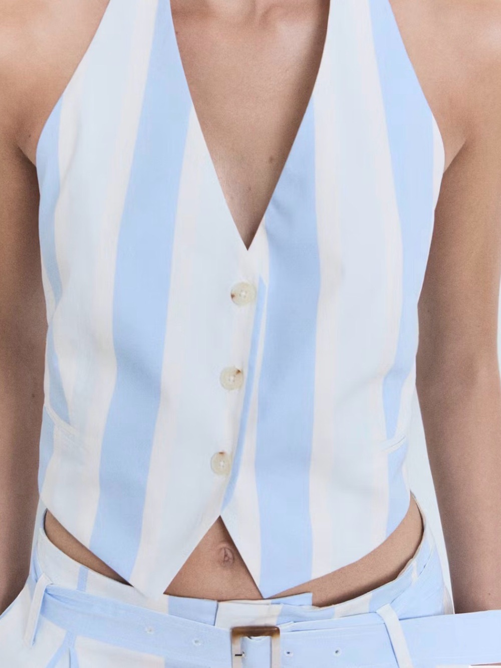 NWT Mango Striped Halter Vest